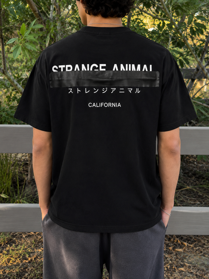 Strange Animal Redact Embroidered Oversized Tee