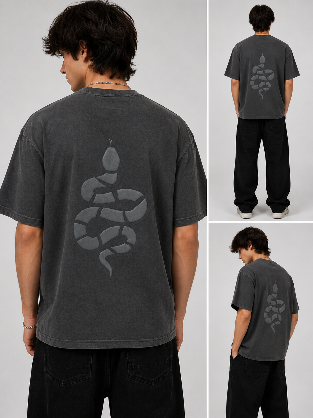 Strange Animal Redact Puff Snake Oversized Tee
