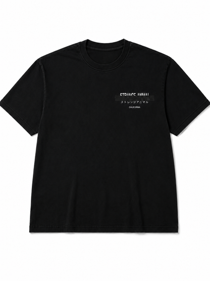Strange Animal Redact Embroidered Oversized Tee