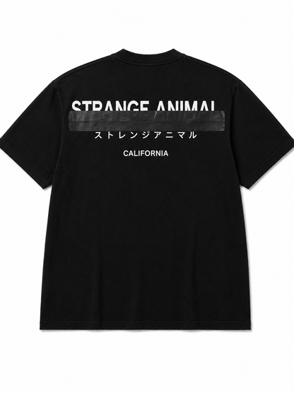 Strange Animal Redact Embroidered Oversized Tee