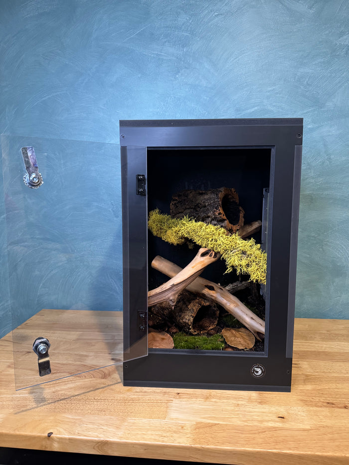 PVC Arboreal Reptile Enclosure | Crested Gecko & Tree Frog Terrarium | Screen Top | 14" × 13" × 22"