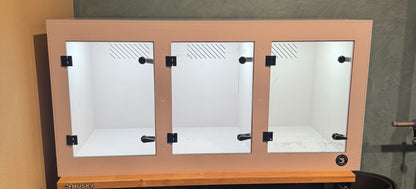 48''x24''x24''- 3 Compartment Premium PVC Reptile Enclosure | Reptile Cage w/ PolyCarbonate Panels